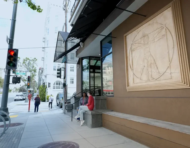 Street view outside dorm building, downtown San Francisco