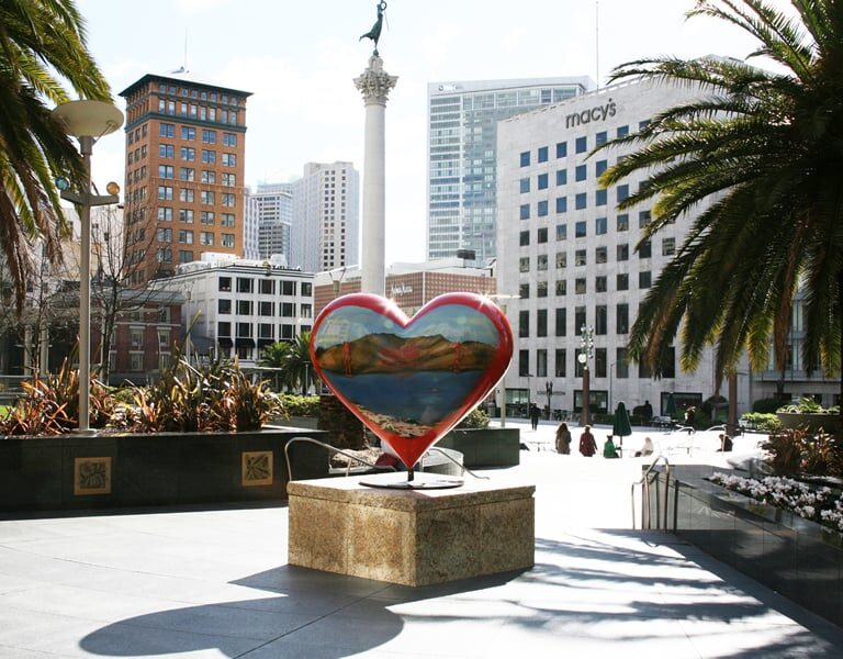 Heart statue in downtown San Francisco
