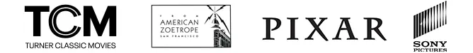 TCM, American Zoetrope, Pixar, and Sony Pictures logos
