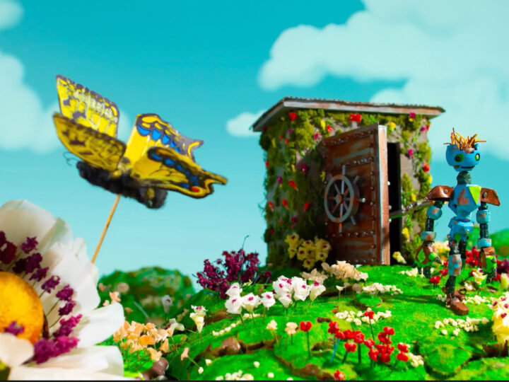 A still from a student project on stop motion animation