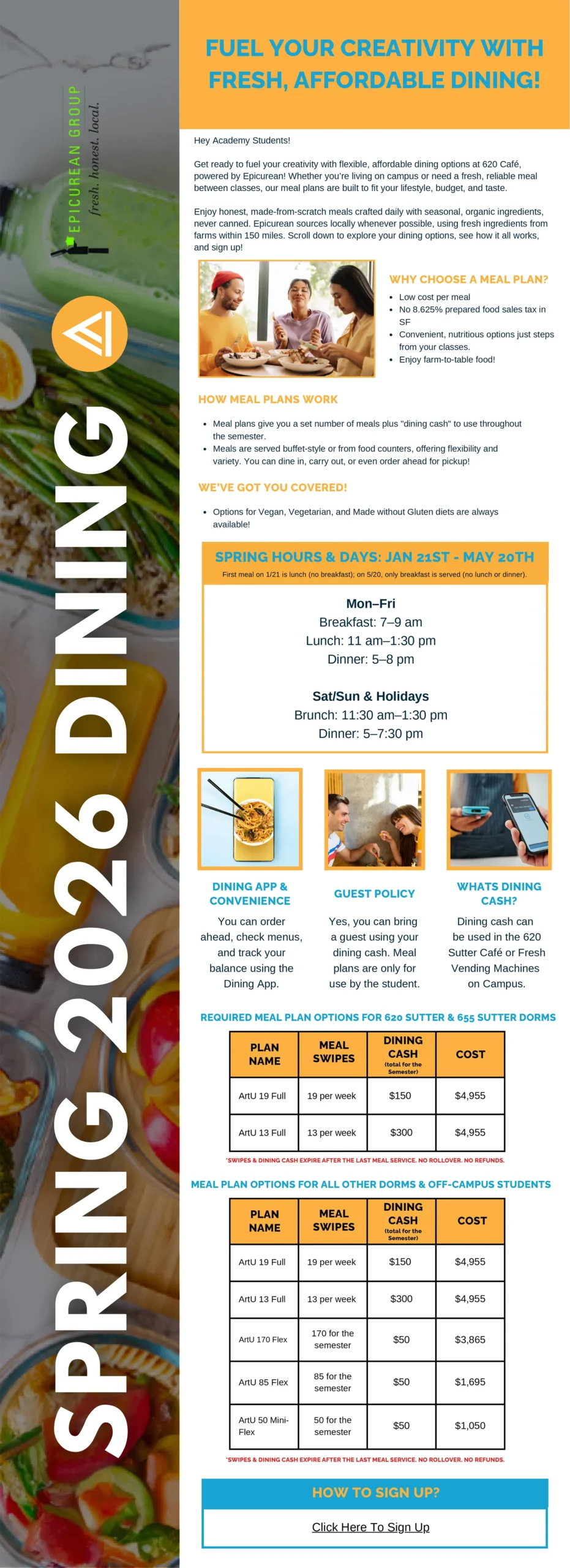 Dining Newsletter Spring 2026 Academy of Art University San Francisco