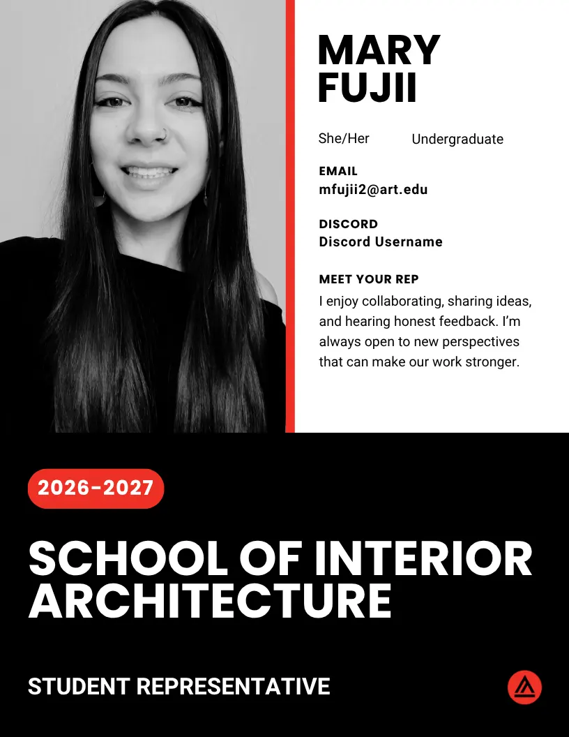 IAD Interior Architecture Rep Mary Fujii 2026-27