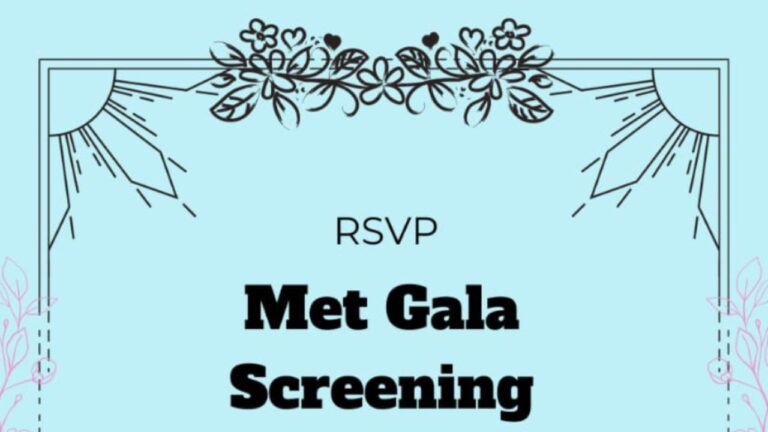 Invitation card featuring floral and sunburst designs on a light blue background with the text: 