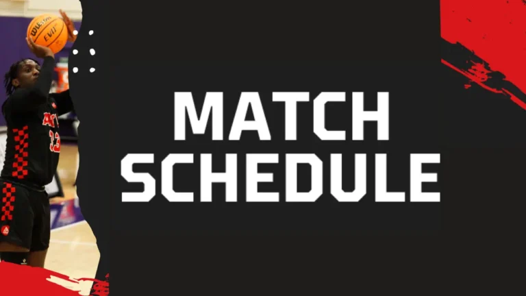 Basketball player holding an orange ball against a purple background, wearing a black and red jersey. Bold white text on the right reads 