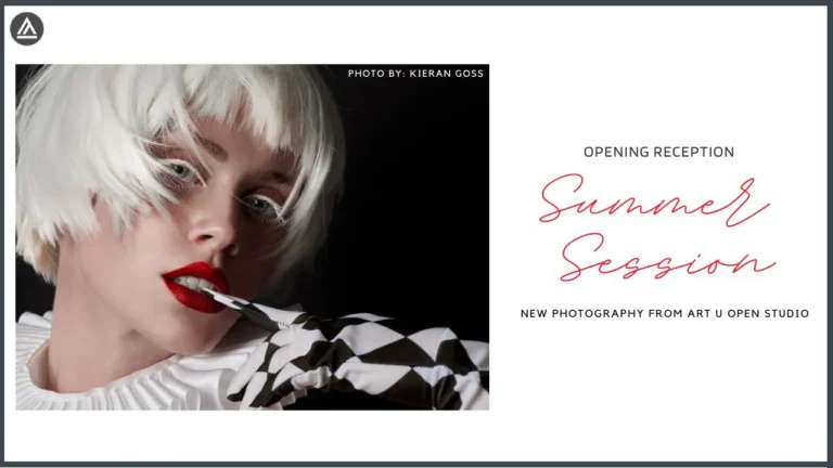 A person with platinum blonde hair and red lipstick poses with a patterned glove. Text reads: 